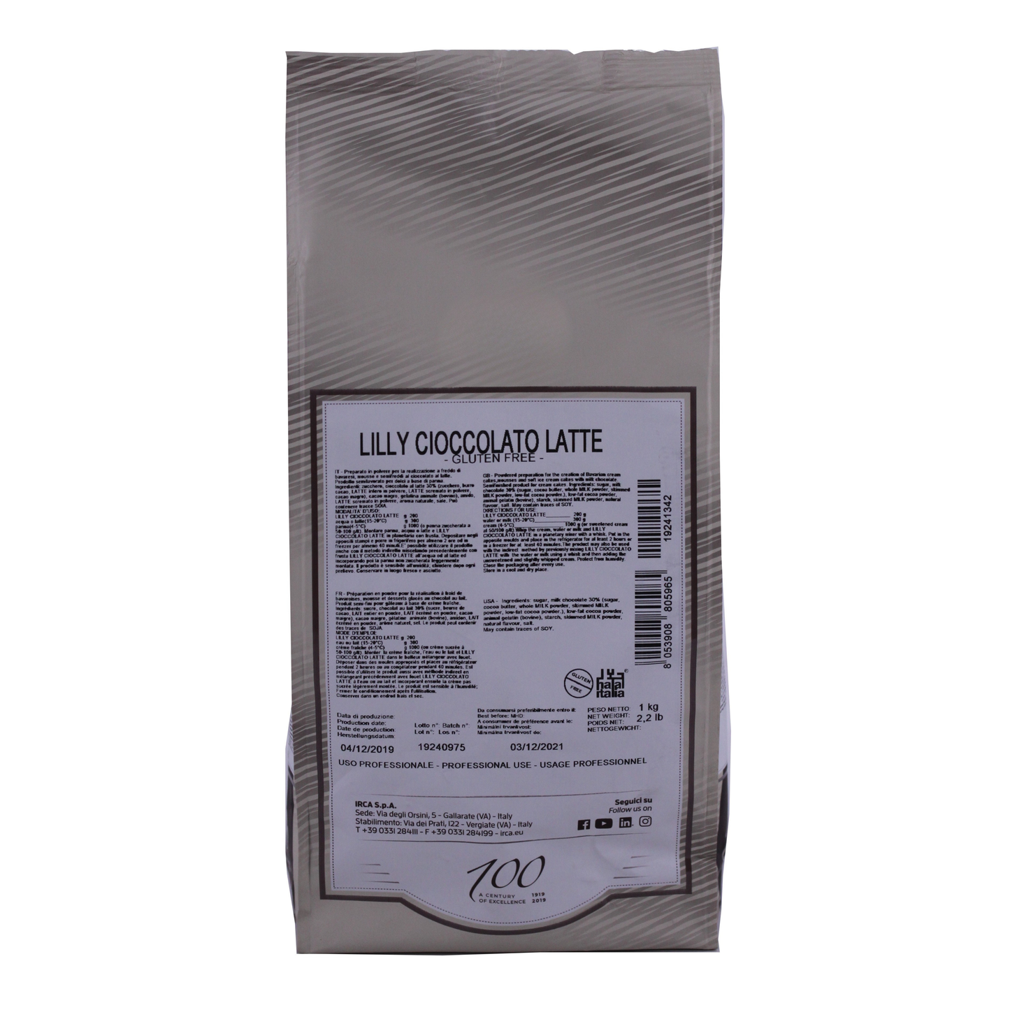 Lilly chocolat lait 30% 1kg Atelier Gourmandise