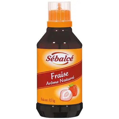 Bouteille d'arôme naturel de fraise Sébalcé pour sublimer vos desserts.