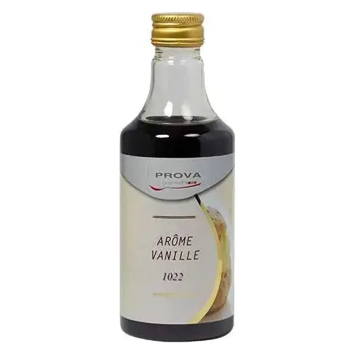 Flacon d'arôme vanille intense Prova Gourmet pour pâtisseries fines.