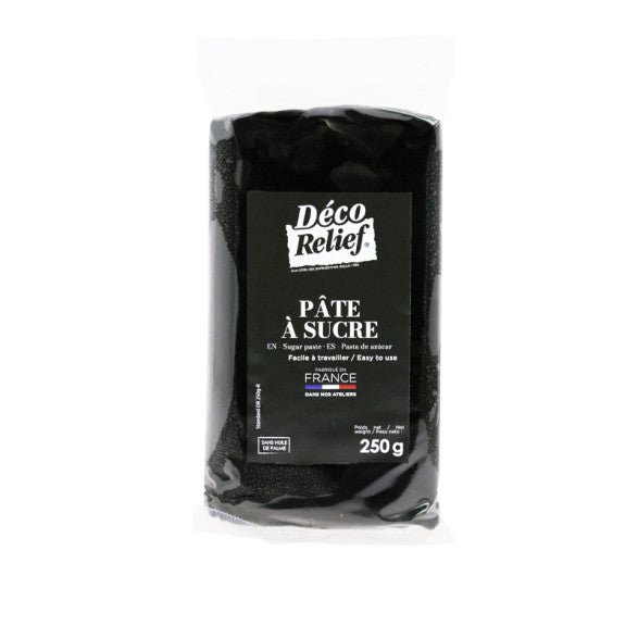 Pâte à Sucre Noire 250g Déco Relief - Atelier Gourmandise