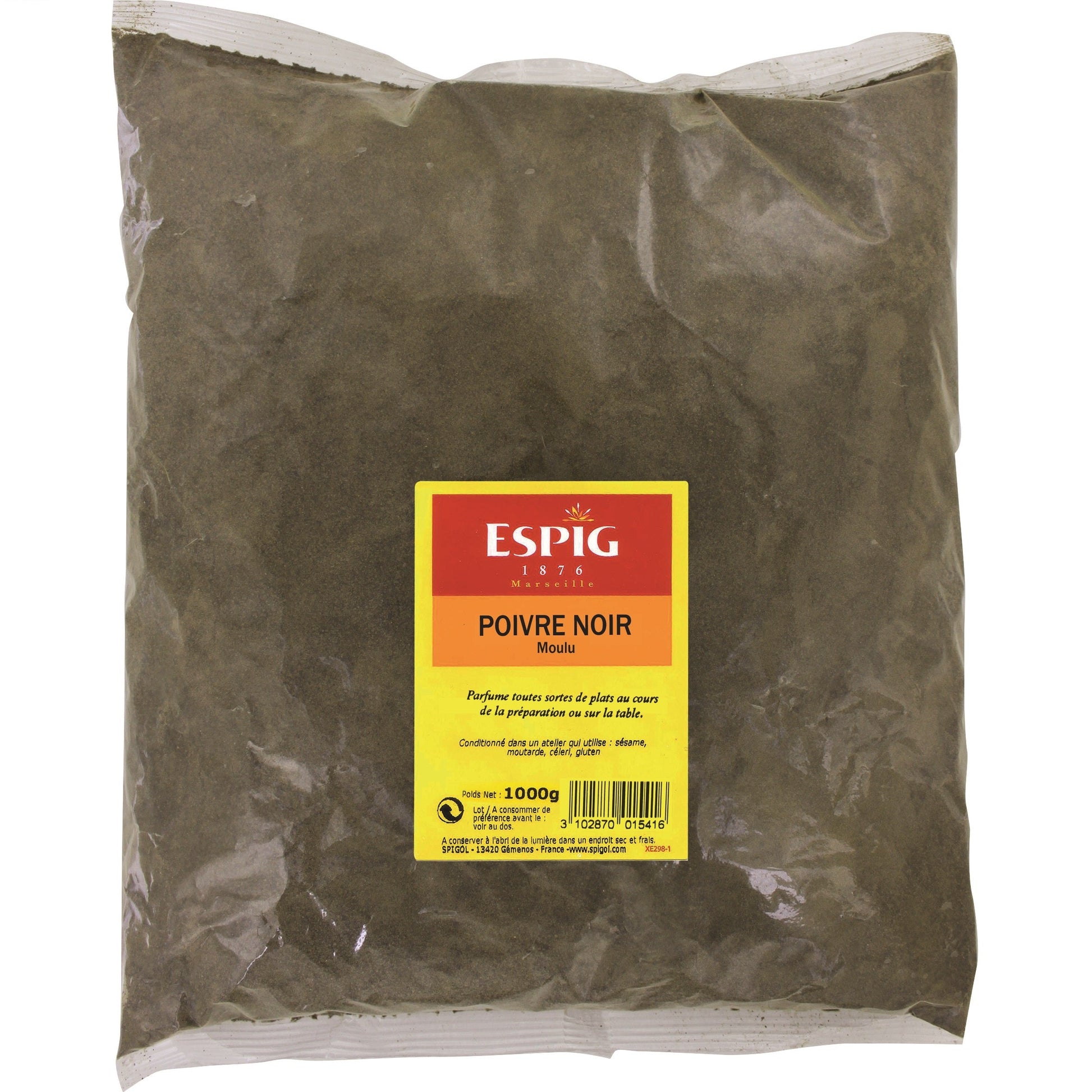 Poivre noir moulu 1kg Atelier Gourmandise