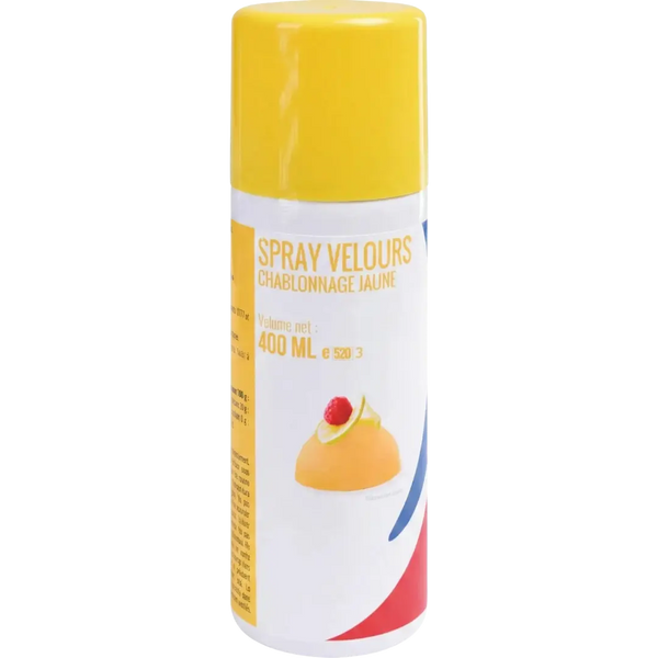 Colorant "Spray Velours" couleur Jaune - 400ml Atelier Gourmandise