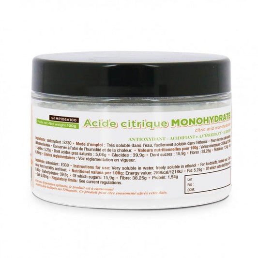 Acide Citrique Monohydrate Pot 150g - Atelier Gourmandise