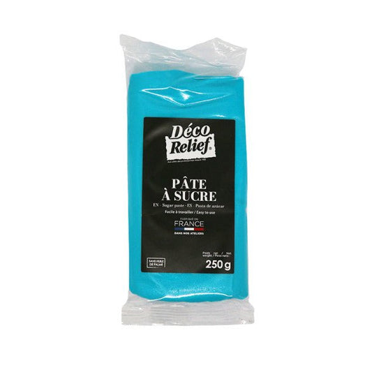 Pâte à Sucre Bleu Aqua 250g Déco Relief - Atelier Gourmandise