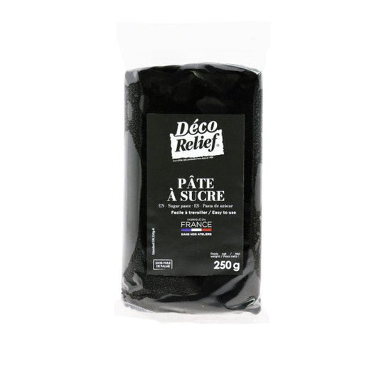 Pâte à Sucre Noire 250g Déco Relief - Atelier Gourmandise